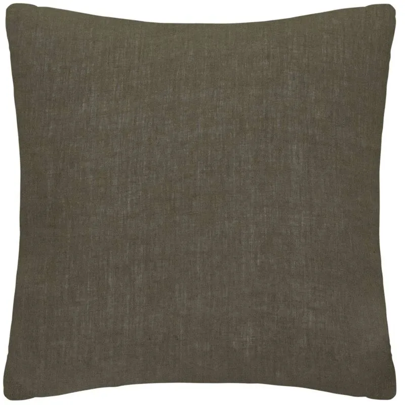 Fodera per cuscino linah in lino lavato verde cachi 65x65cm Atmosphera créateur d'intérieur - Verde cachi