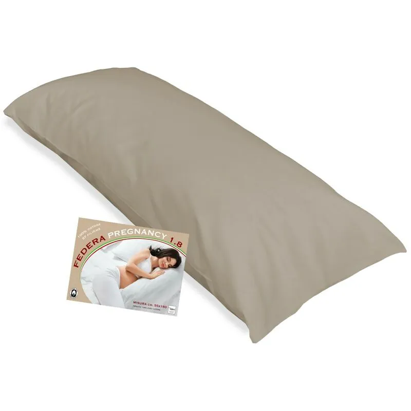 Tex Family - federa per cuscino gravidanza pregnancy 1.8 misura cm. 55 x 180 Tortora
