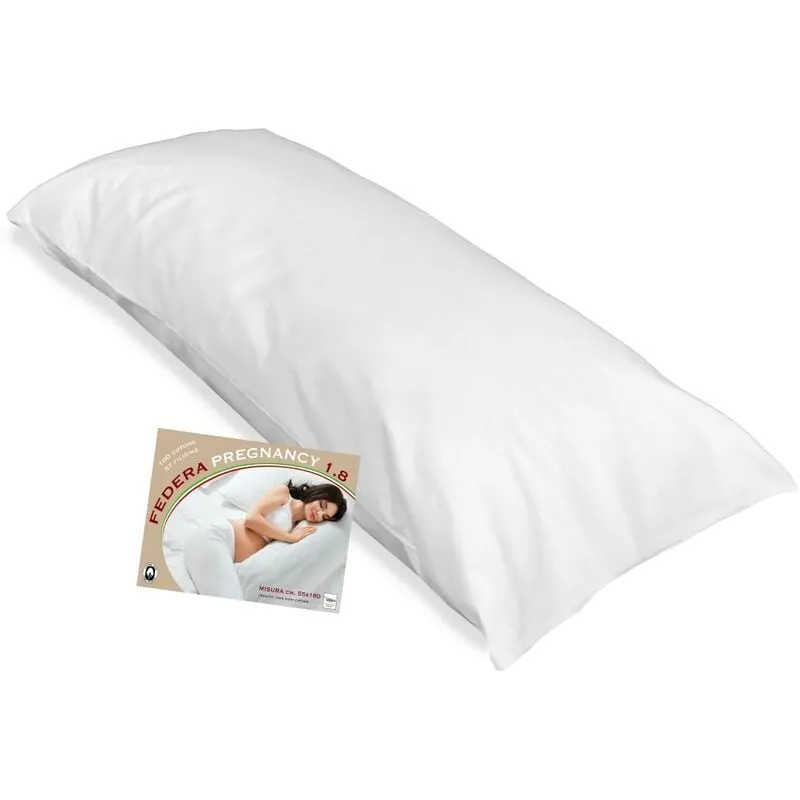 Tex Family - federa per cuscino gravidanza pregnancy 1.8 misura cm. 55 x 180 Bianco