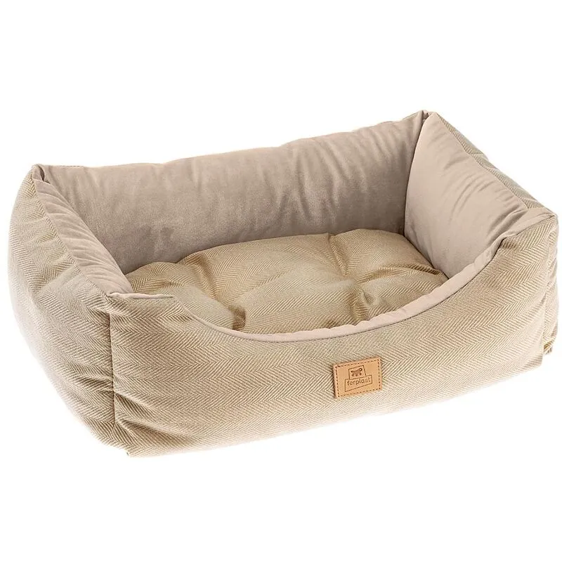 Chester Divanetto con cuscino in tessuto resistente cani e gatti. Varie misure e colori. . Variante 60 - Misure: 66 x 50 x h 20 cm - Beige - Ferplast