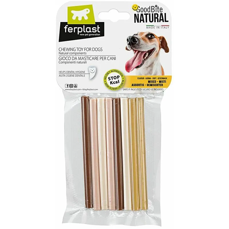 Ferplast - goodbite natural stick Gioco da masticare per cani ai gusti misti. Variante natural stick - Misure: ø 0.9 x 12.5 cm -