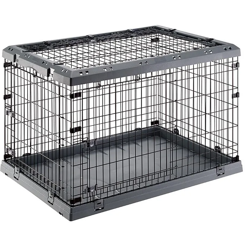 Ferplast - superior Box pieghevole per cani, con 2 o 3 aperture. Varie misure.. Variante 105 - Misure: 107 x 77 x h 73.5 cm - Grigio