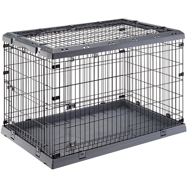 Ferplast - superior Box pieghevole per cani, con 2 o 3 aperture. Varie misure.. Variante 120 - Misure: 118 x 77 x h 82.5 cm - Grigio