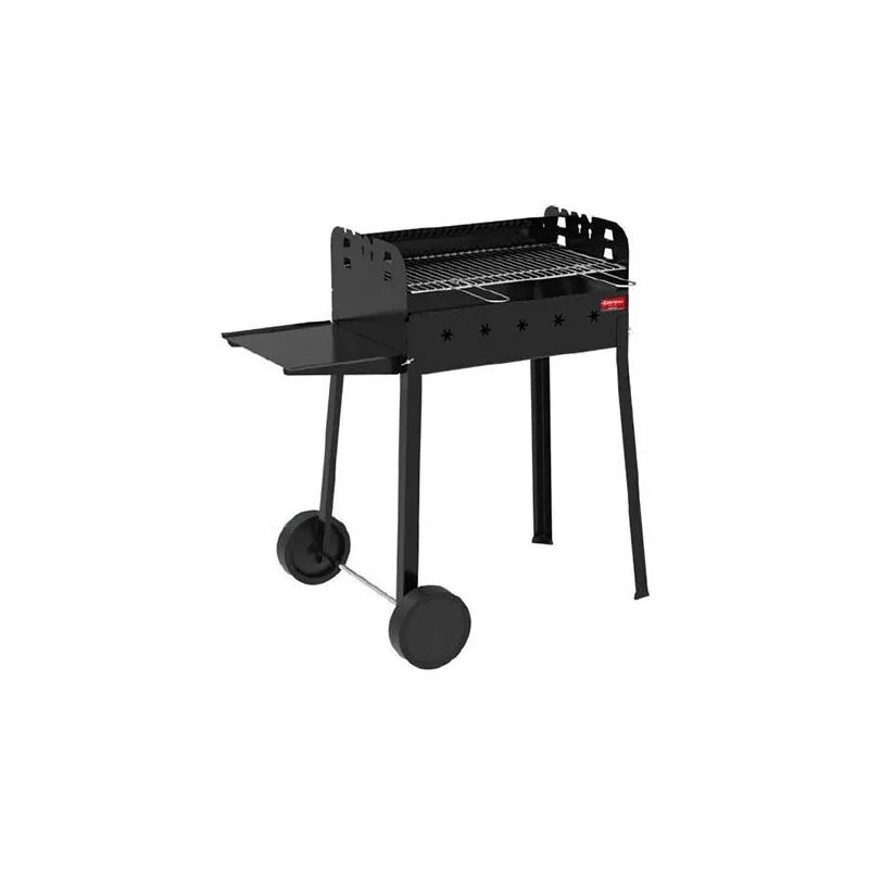  Barbecue Iseo a carbonella griglia cromata 58x37cm regolabile carrellato con piano di appoggio