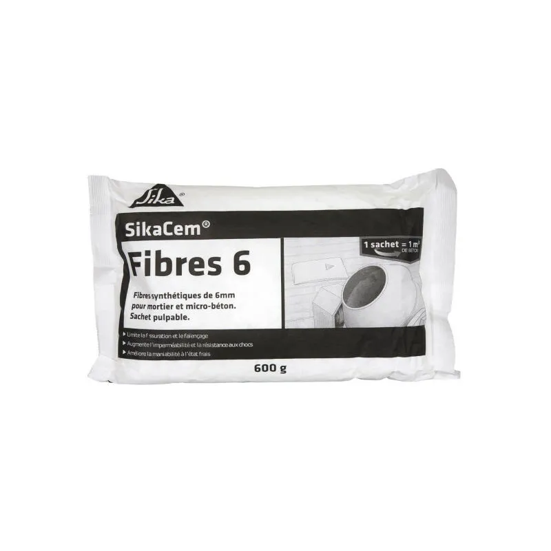 Sika - Fibre strutturali micro-sintetiche Cem Fiber 6 - 600g - Blanc