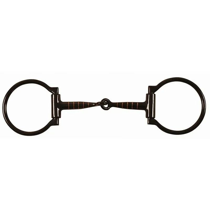 Pool's - Filetto western a d in ferro nero e imboccatura con inserti in rame: 12,5 cm