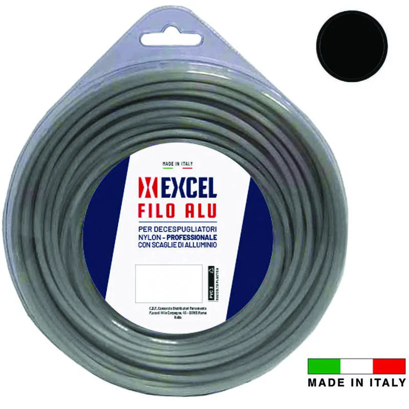  - Filo per decespugliatore in nylon tondo alu - ø mm.2,4 in matassa da mt.87