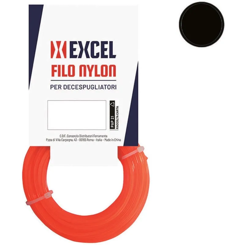 Filo per decespugliatore in nylon tondo arancio - ø mm.4 in matassa mt.15