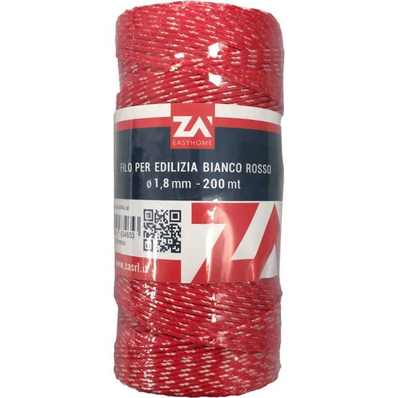 Marca - filo per edilizia 1,8 mm cf 200 m rosso/bianco