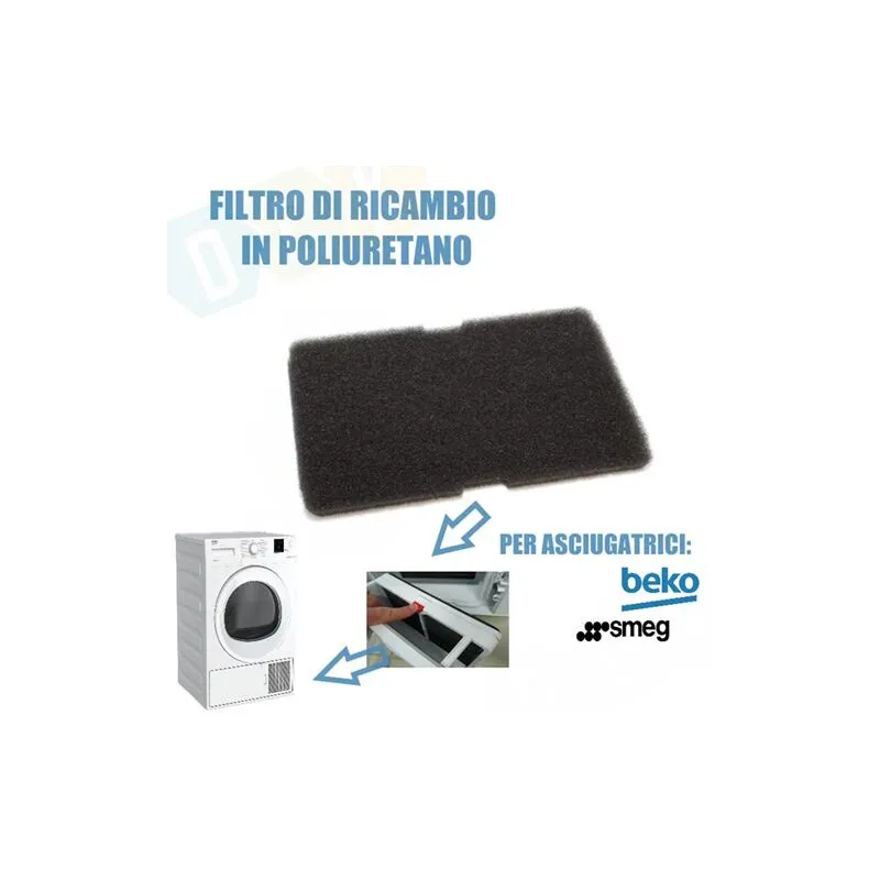 Dck Group - Filtro Asciugatrice Spugna Poliuretano Asciugatrice Beko Smeg 782372152 2964840100 2964840200