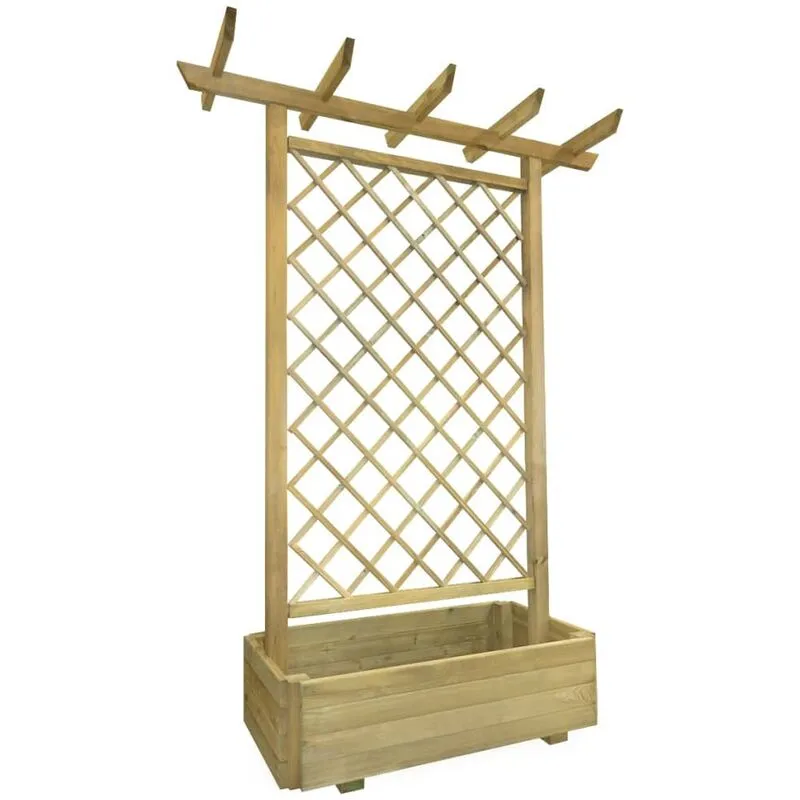 Fioriera con Pergolato da Giardino 162x56x204 cm in Legno