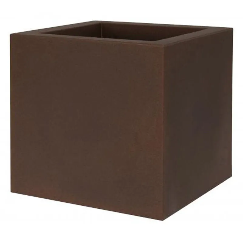 Euro3plast - Fioriera kube vaso quadrato 50X50 - ruggine ruggine