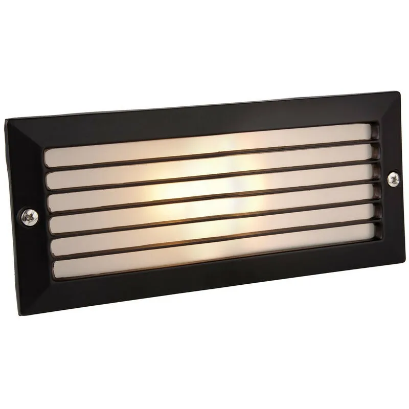 Firstlight Brick - 1 Luce Esterna Mattone Luce Esterna - Con Louvre Nero, Vetro Opalino IP54, E27