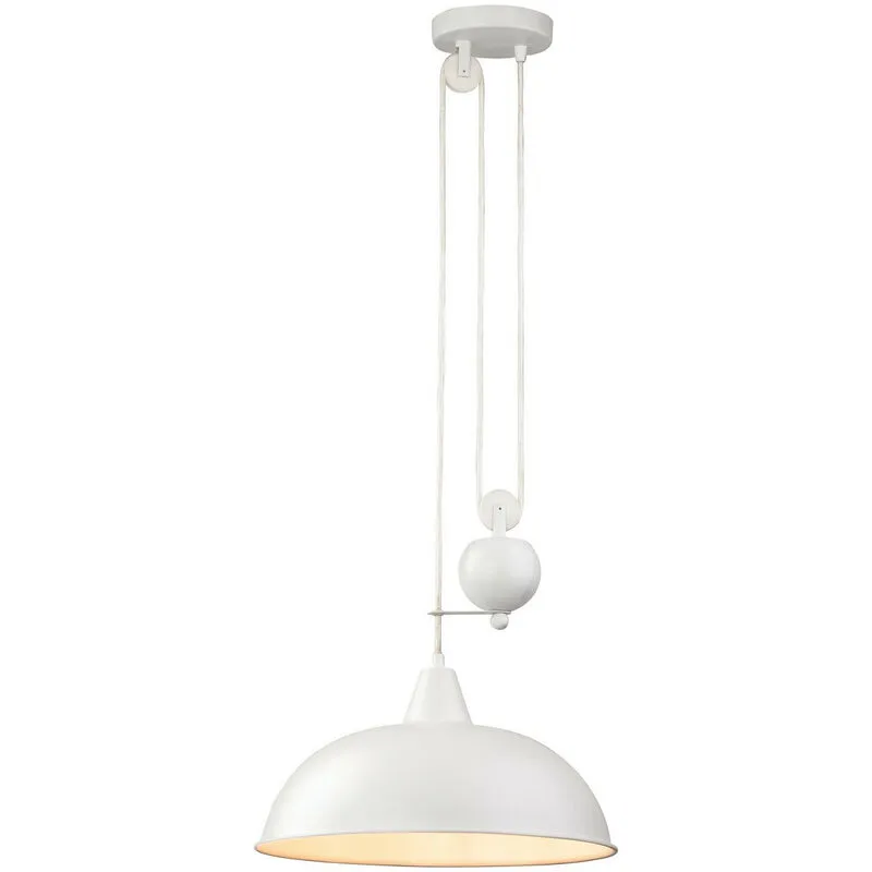 Firstlight Products - Firstlight Century - 1 Lampadario Rise & Fall Dome a sospensione bianca, E27