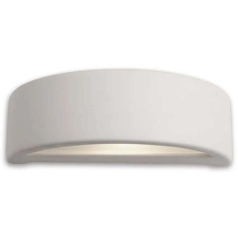 Firstlight Ceramic - Applique da parete in gesso per interni a 1 luce - 100W non smaltato, vetro bianco acido, E27