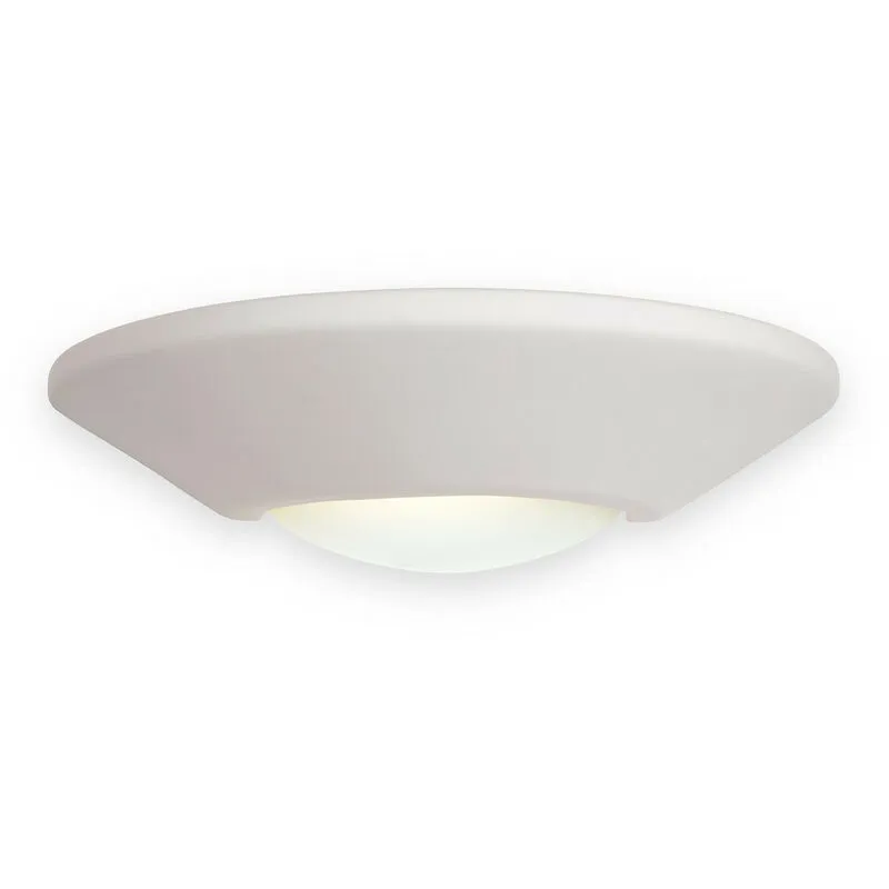 Firstlight Ceramic - Applique da parete per interni a 1 luce - 100W non smaltato, vetro bianco acido, E27