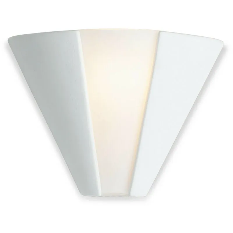 Firstlight Ceramic - Applique da parete per interni a 1 luce - 100W non smaltato, vetro bianco acido, E27