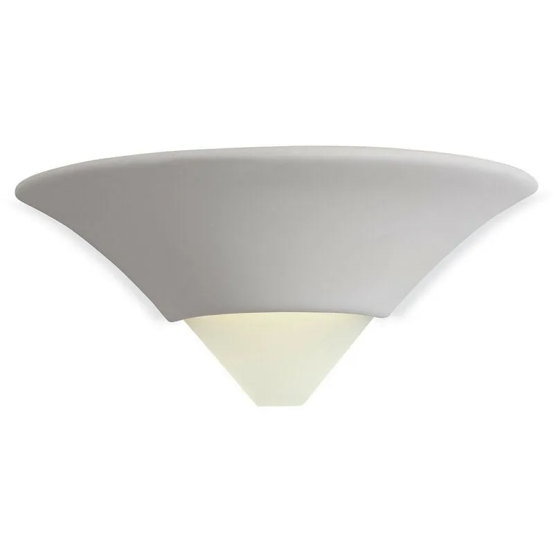 Firstlight Ceramic - Applique da parete per interni a 1 luce - 100W non smaltato, vetro bianco acido, E27