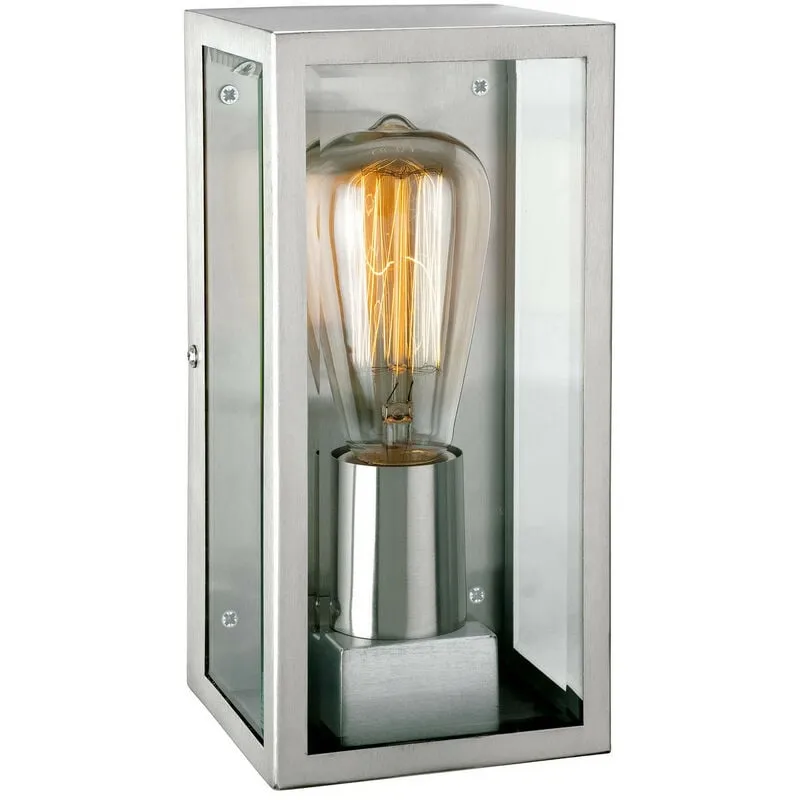 Firstlight Dallas - Applique da esterno a 1 luce in acciaio inox IP44, attacco E27