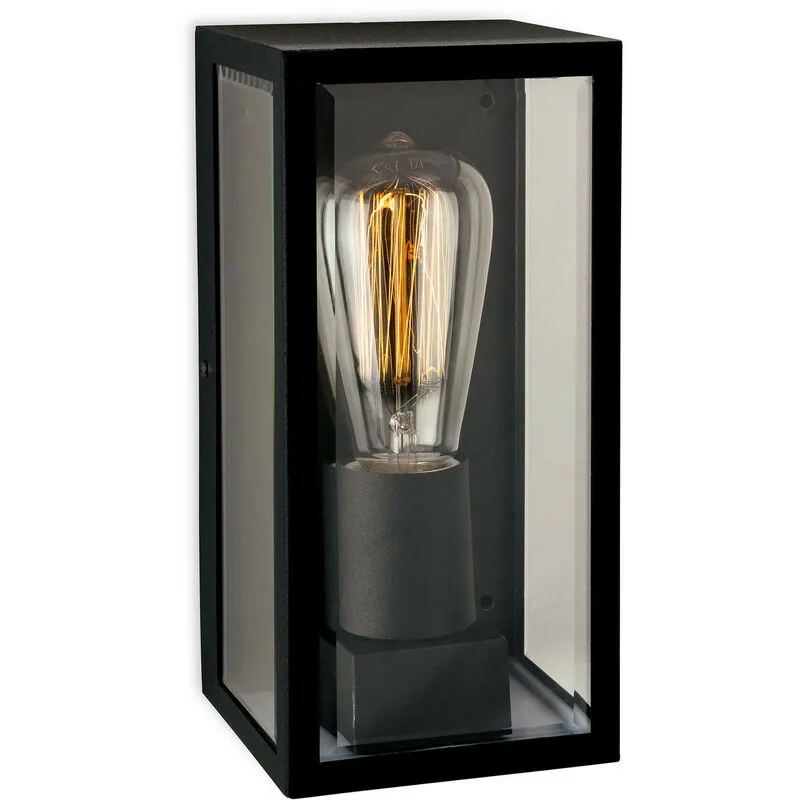 Firstlight Dallas - Lanterna da parete per esterno 1 luce Nera IP44, attacco E27