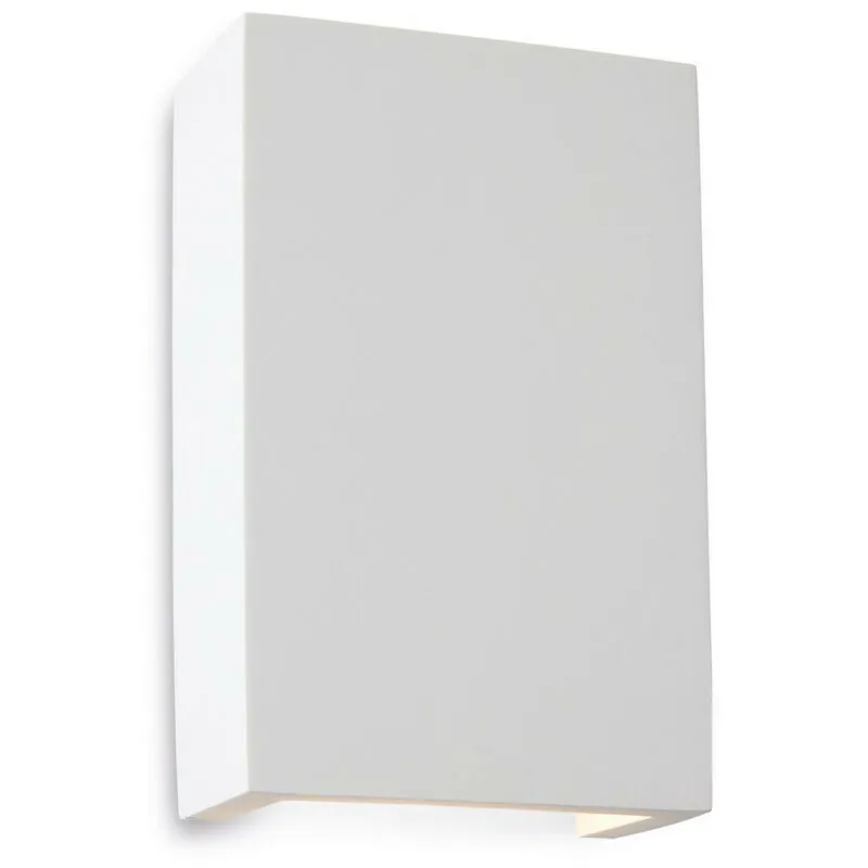 Firstlight Gallery - Applique da interno a led a 2 luci quadrate in gesso bianco, bianco