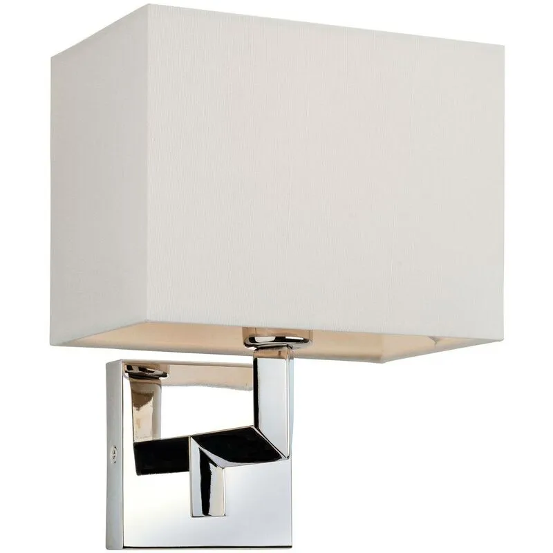 Firstlight Lex - 1 luce singola applique da parete per interni in acciaio inossidabile lucido, paralume crema, E14