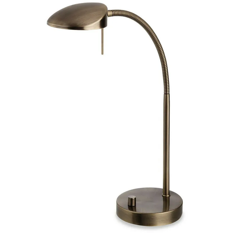 Firstlight Milan - Lampada da tavolo a led 1 luce in ottone antico