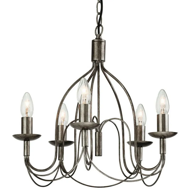 Firstlight Regency - Lampadario 5 Luci Argento Antico, E14