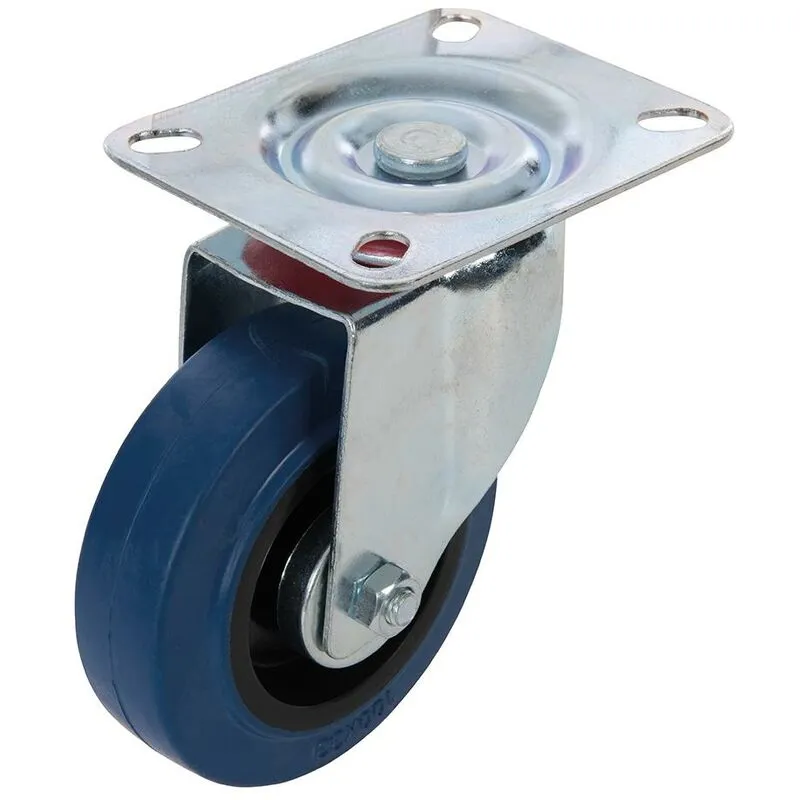 Fixman - Rotella girevole in gomma elastica blu 100 mm, 140 kg, blu