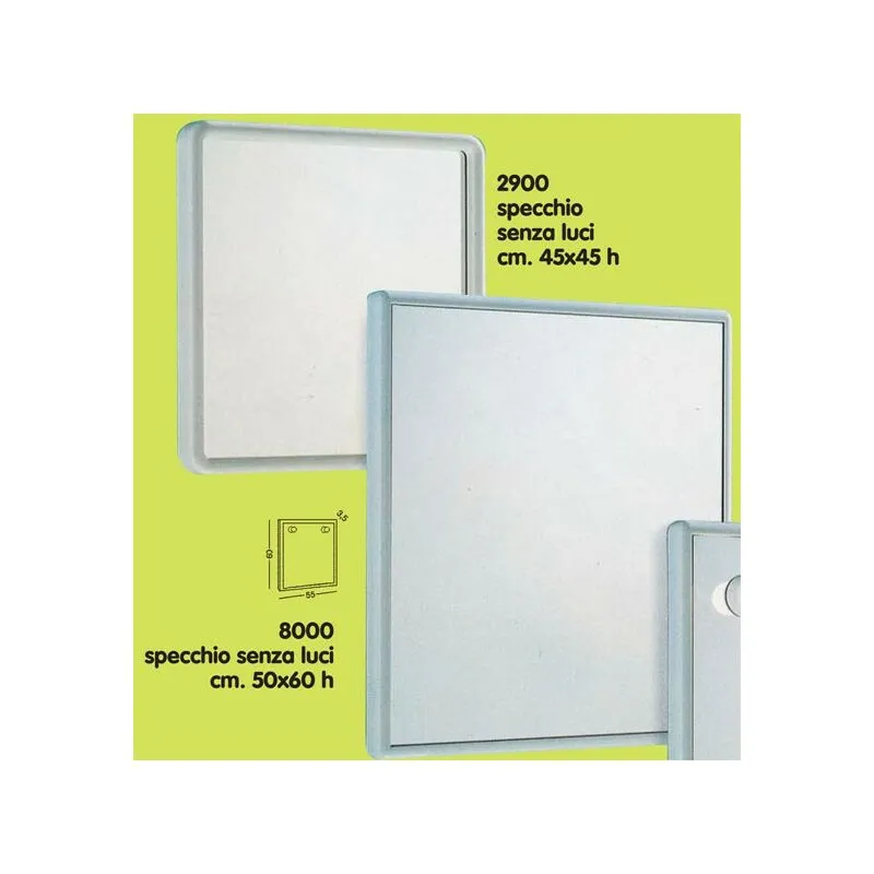 Specchio Gedy art.8000 55x60 bianco senza luci arredo bagno Salone