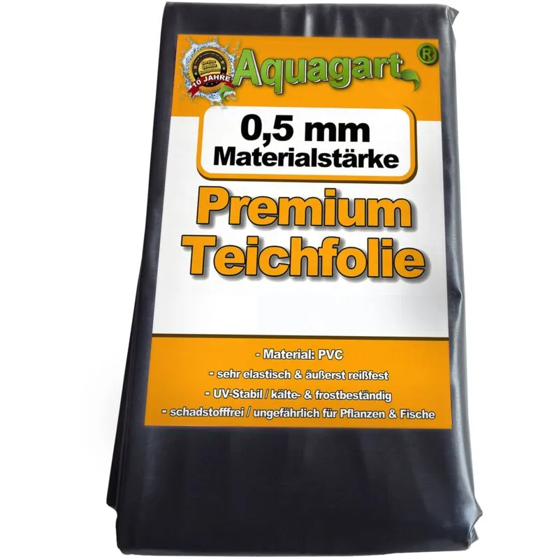 Telo per laghetto in pvc 10m x 2m 0,5mm, pellicola nera per il laghetto da giardino