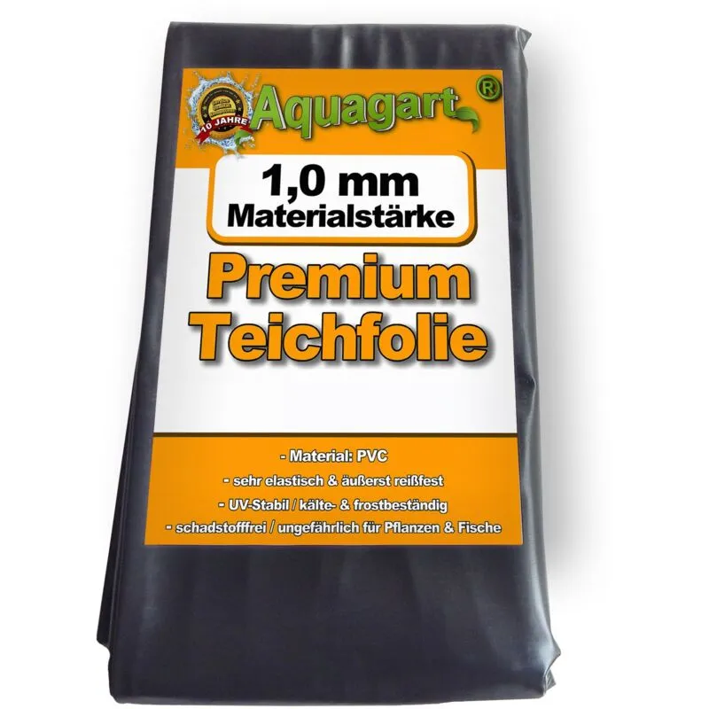 Telo per laghetto in pvc 10m x 2m 1,0mm, pellicola nera per il laghetto da giardino