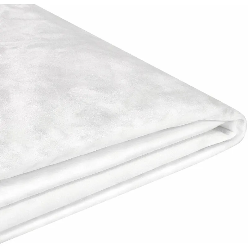 Beliani - Fodera per Letto in Velluto Bianco Rimovibile e Lavabile 180 x 200 cm Fitou