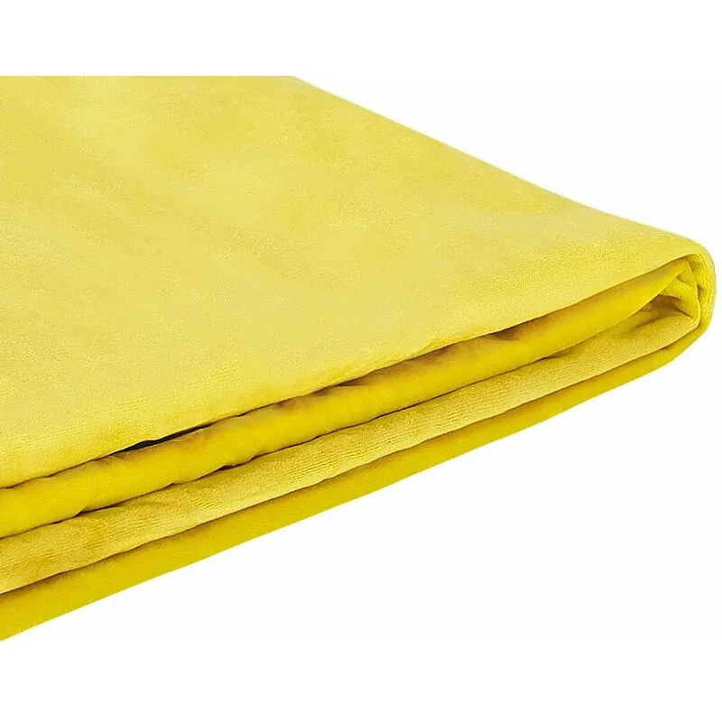 Beliani - Fodera per Letto in Velluto Giallo Rimovibile e Lavabile 160 x 200 cm Fitou