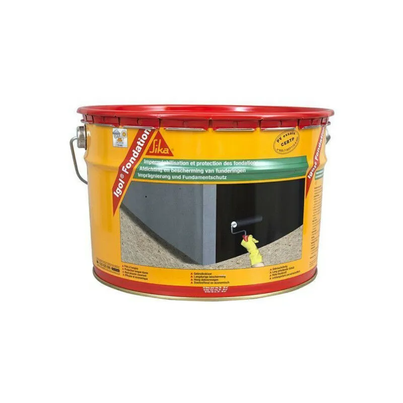 Sika - Fondotinta impermeabilizzante e rivestimento protettivo Igol Foundation - Nero - 10L