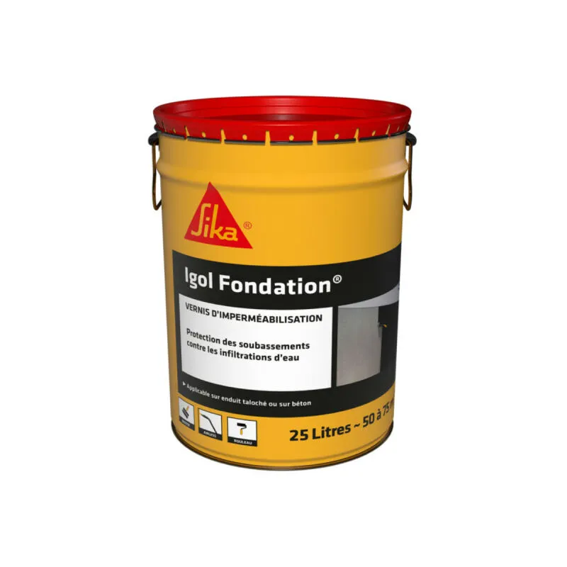 Fondotinta impermeabilizzante e rivestimento protettivo Sika Igol Foundation - Nero - 25kg - Noir