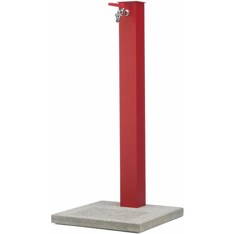 Fontana da Giardino con Rubinetto e Base in Cemento Belfer 42/QBM Rosso