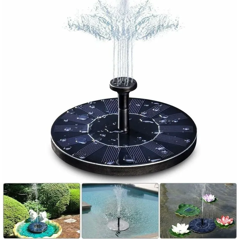 Fontana solare, pompa solare per laghetto da 1,4 w con 4 effetti, altezza massima 70 cm, pompa solare, pompa solare galleggiante per laghetto da