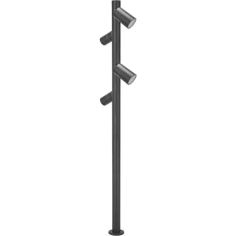 Pixa 2m Garden Lamppost Altezza 4 Spotlights Orientable GU10 IP44 Protezione per esterno. Colore nero - Forlight