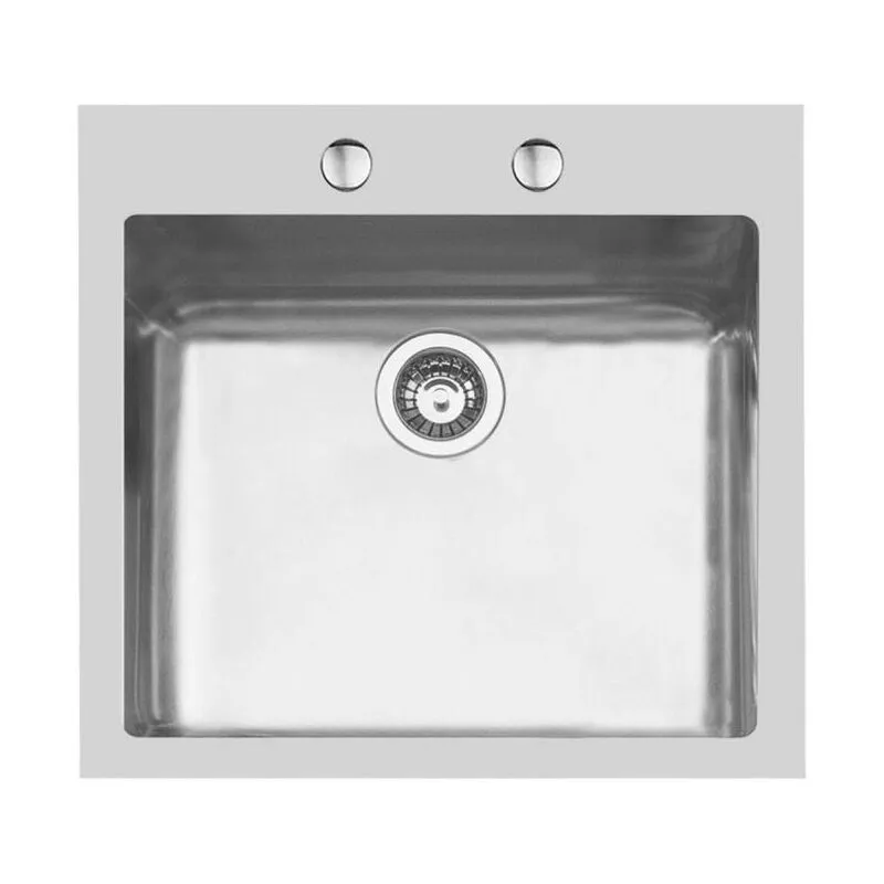 Foster - 2156 050 ke Lavello Acciaio Inox Spazzolato da incasso Filotop 1 Vasca 44X44cm