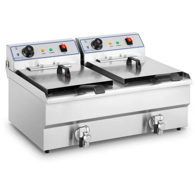 Friggitrice Doppia Acciaio Inox Gastronomia Professional 2X6Kw 380V 2X16 Litri