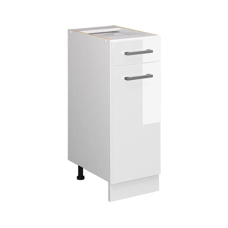 Mobiletto base per cucina R-Line, Bianco lucido, 30 cm senza piano di lavoro 