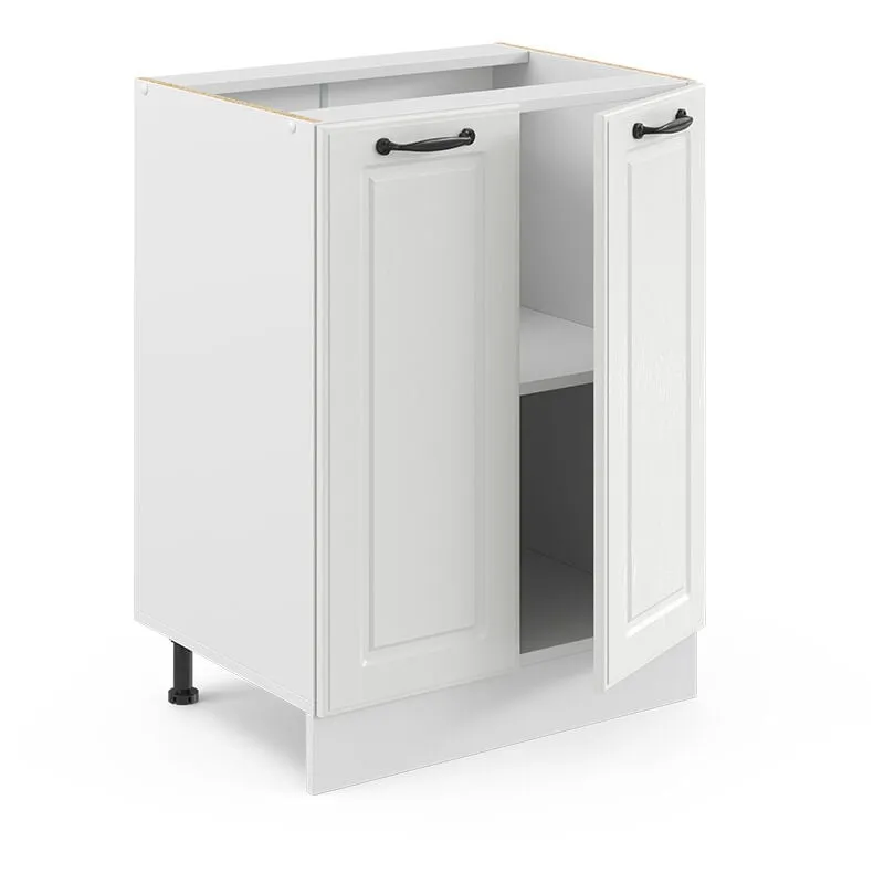 Mobiletto base cucina R-Line, Bianco casa di campagna, 60 cm senza piano di lavoro 