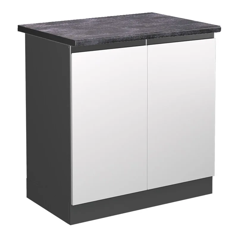  - Mobile lavello cucina R-Line, Bianco, 80 cm , pl Antracite