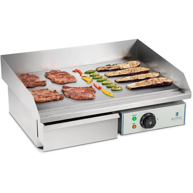 Grill Elettrico Acciaio Inox Barbecue Piastra Elettrica 3000 w Griglia 55 cm