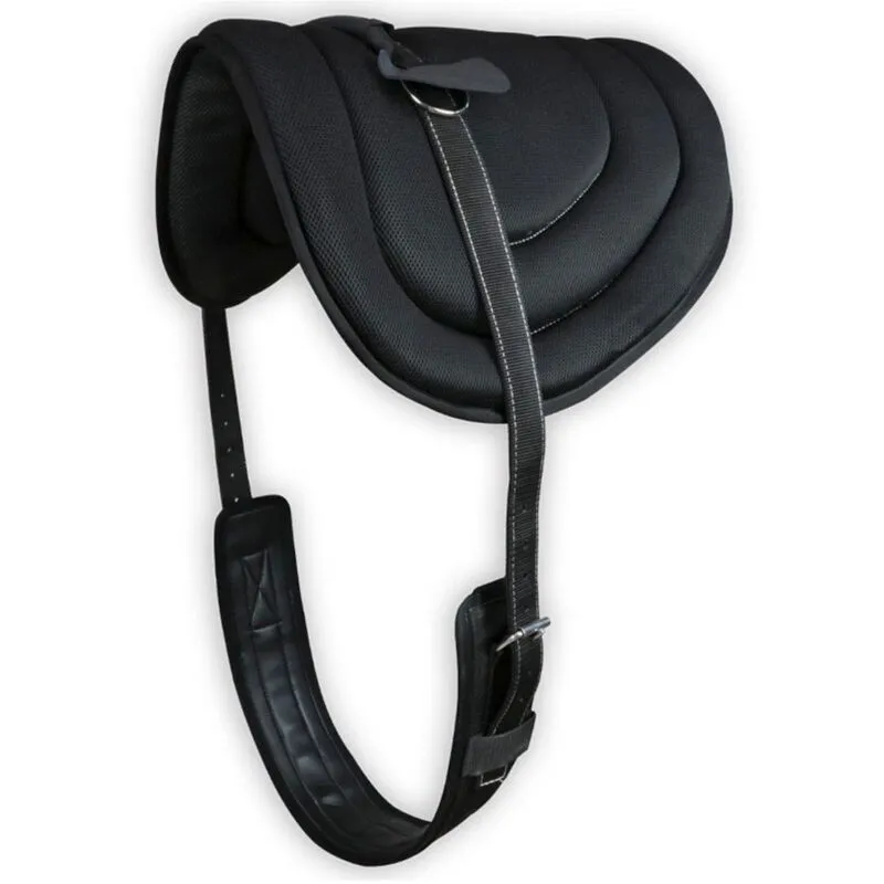  - Bareback in tessuto mesh modello Freedom con sottopancia in neoprene e nylon: full, Nero