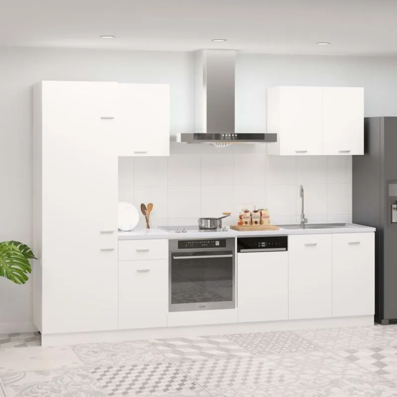 Prolenta Premium - Furniture Limited - Set Armadi da Cucina 7 pz Bianco in