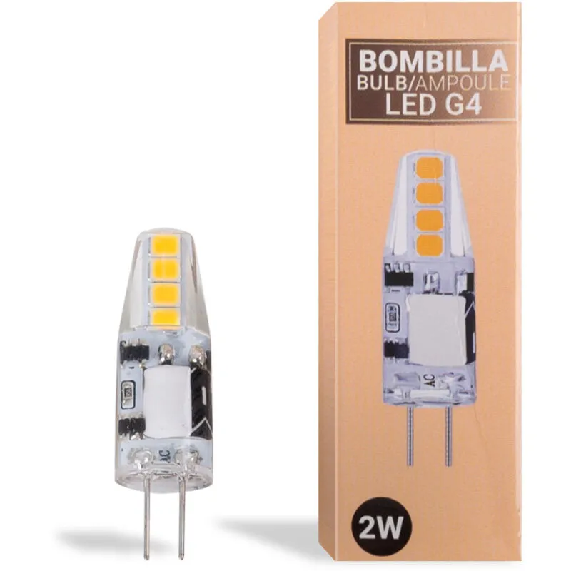 Barcelona Led - Lampadina led G4 bispina siliconata 12V ac/dc - 2W - Bianco Neutro