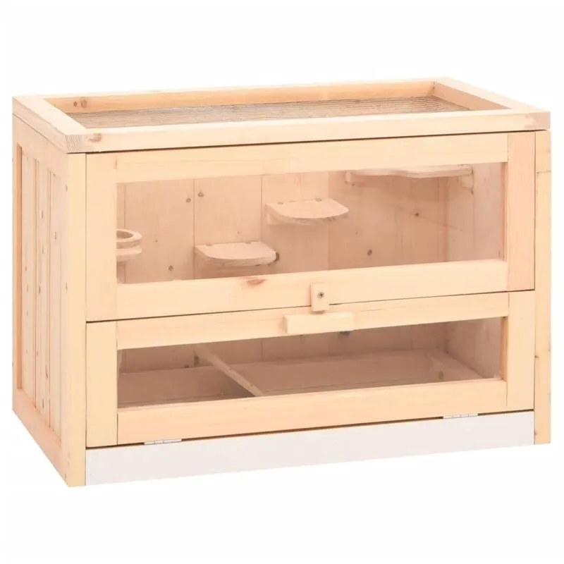 Vidaxl - Gabbia per Criceti 60x35,5x42 cm in Legno Massello di Abete