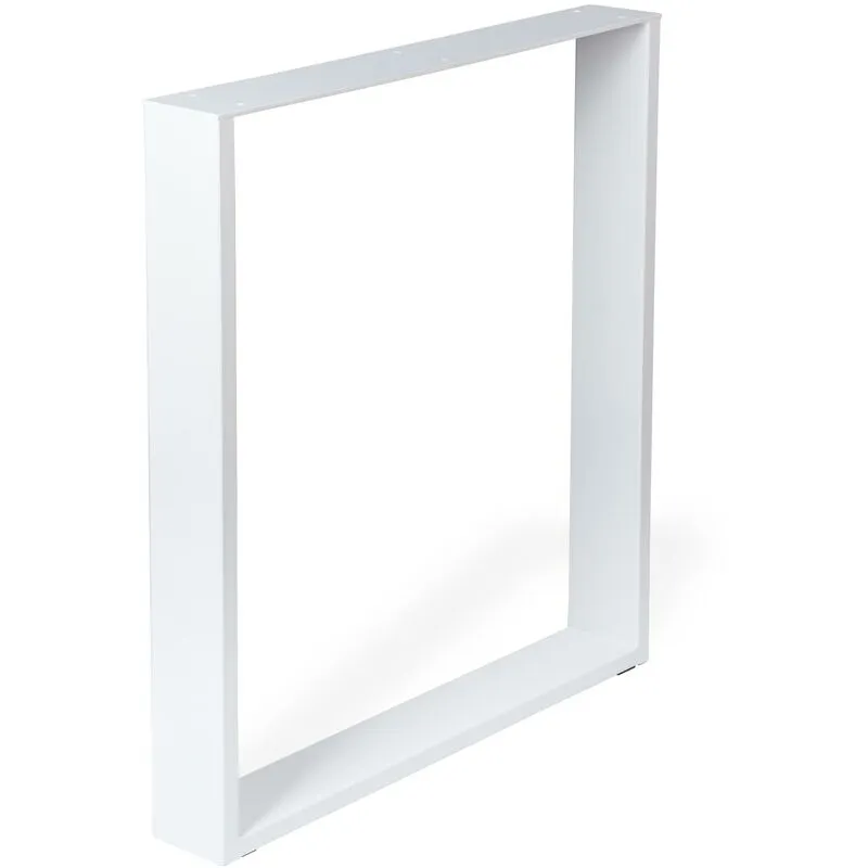 Gamba quadrata per mobili Stile funzionale Realizzato in acciaio Finitura bianco poro Progetti di restauro fai-da-te Misure 58080712mm Altezza: 71,2